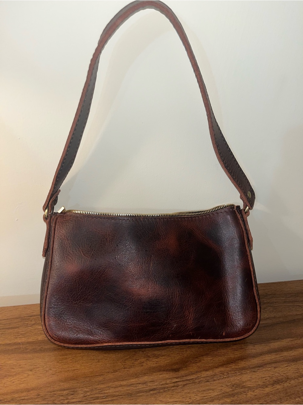 Portland Leather Dark Brown Leather Toiletry Bag - Picture 2 of 4
